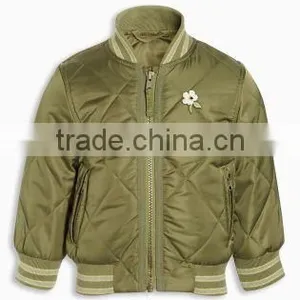 Fashion Zipper Plain Bomber Jacket ,latest Design Kids Padded Bomber Jacket, Quilted Bomber Jacket for Girls thumbnail-3