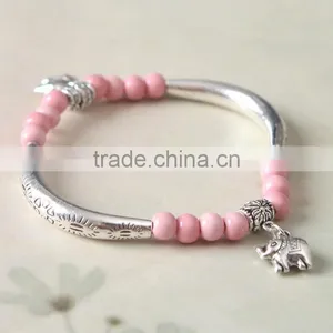 F20028N Wholesale Women Bracelet Natural Stone Beaded Custom Bracelets Silver Hand Chains thumbnail-4