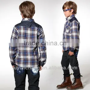 2016 New Flannel Plaids Long Sleeve Kid's Shirts thumbnail-2