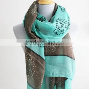 Aqua Blue Star Skull Scarf Taupe Skull Scarf With Aqua Blue Star thumbnail-1