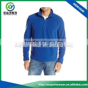 Blue Color Mens Fleece Material High Quality Pullover Custom With Embroidered Logo thumbnail-1