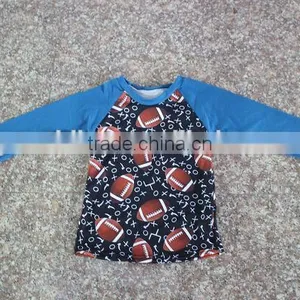 Hot Sale Raglan Baby Girl Sports Shirt Fall Icing Sleeve Game Shirt Boutique Children Girl Football Shirt thumbnail-1