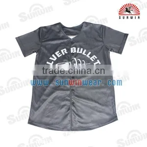 Short Sleeveless Buttons Custom Baseball Jersey for Men thumbnail-1