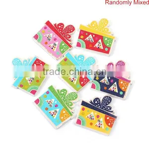 Wood Sewing Buttons Scrapbooking 2 Holes Gift Box At Random Triangle Pattern thumbnail-3