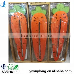 Novel Promotional Cute Creative Customs Eggplant Carrot Donut Shape Wooden Ruler thumbnail-1