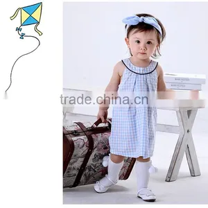 Latest New Model Kid Dress High Fashion Round Neck Girl Plaid Dress thumbnail-5