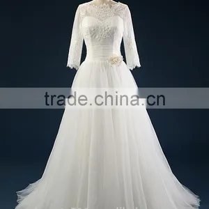 Wedding Sexy Sweetheart Lace Mermaid Wedding Bridal Dress for Bride Strapless Three-Quarter Sleeve Bridal Gowns AS43201 thumbnail-2