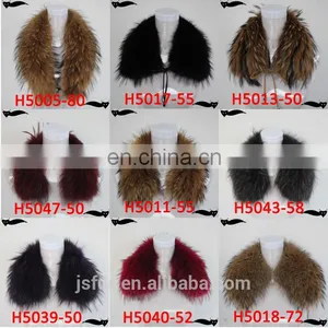 Fashion Colorful Dyed Genuine Raccoon Fur Collar thumbnail-6