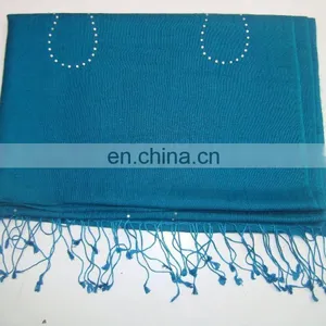 Silk Pashmina Wool Shawls With Crystals thumbnail-2