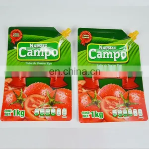 Wholesale Custom 1kg Tomato Sauce Pouch Plastic Spout Pouch / Plastic Drinking Packaging Bag thumbnail-5