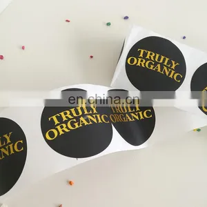 China Manufacture Custom Gold Stamping Sticker Colorful Printed Round Plastic Sticker thumbnail-6