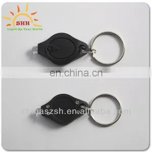 Promotional 2016 390-395 nm Mini Plastic Custom UV Purple Light Led Keychain Money Detector UV Led Keychain thumbnail-4