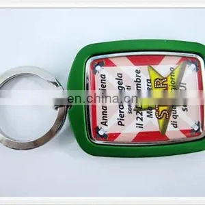 Round Shape Custom Logo Card Inserted Acrylic Keychain thumbnail-2