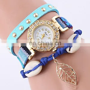 Fashion Printed Leather Bracelet Watch Golden Quartz Watch Leather Bracelets Women Leather Bracelet Watch Gifts for Her thumbnail-5