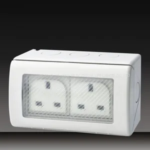 Waterproof Push Button Wall Switch Socket With Protected Cover thumbnail-3