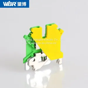 Yellow-green Ground Terminal USLKG5 Cable Connector DIN Rail Terminal thumbnail-4