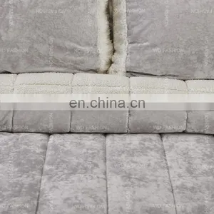 Sherpa Comforter and Throw Combo Set, Ultra Softy Fluffy Warm Checker Plaid Pattern Cold Winter Bedding Set thumbnail-4