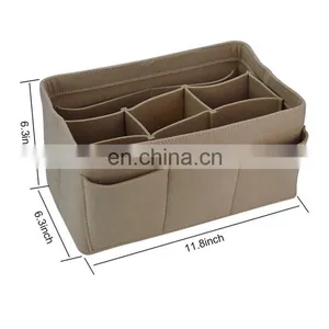Extra Large Capacity Multi-function Felt Makeup Bag Organizer for Ladies and Travel thumbnail-5