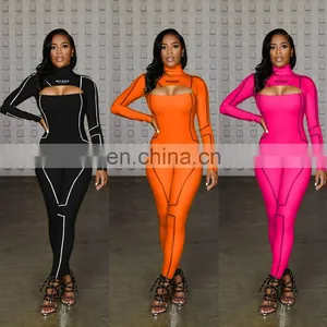 2020 New Arrivals Autumn Women Fashion Fitness Yoga Jumpsuit Ladies Backless Sportswear Fitness Yoga Jumpsuit With Zipper thumbnail-4