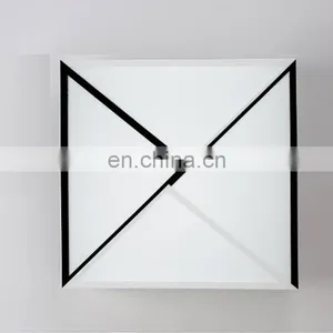 Modern Black and White Simple Atmosphere Wrought Iron Rectangular Dimming LED Living Room Ceiling Light thumbnail-3