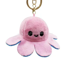 New Octopus Keychain Fashion Stuffed Two Sides Octopus Keychain and Turn Over Bag Pendant Plush Animal Keychains thumbnail-2