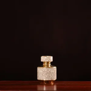 Agate Red Gild Gold Light Luxury Hand Made Ceramic Dry Flower Vase For Bedroom Decor thumbnail-2