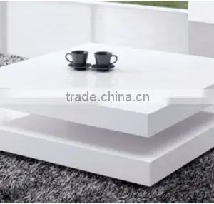Three Layers Square Rotating MDF Board Coffee Table thumbnail-2