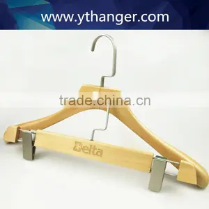 CY-657 Luxury Custom Logo Natural Wooden Hanger Wooden Cloth Hanger With Rack Supplier's Choice thumbnail-1