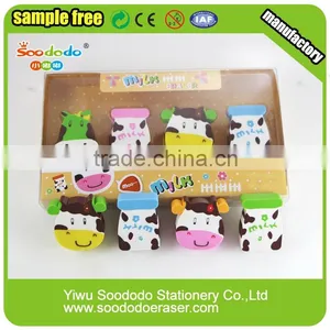 Student Supply 2D Ectrusion Animal Cow Shaped Erasers thumbnail-3