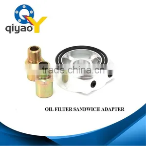 OIL FILTER SANDWICH ADAPTER OIL GAUGE TURBO OIL SILVER thumbnail-1