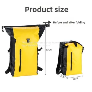 Waterproof Floatable Backpack for Surfing, Kayaking, Hiking, Camping, Water Sports, Yellow thumbnail-3
