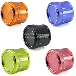 Hot Selling Tobacco Grinder 63MM 55MM 50MM 4 Layers Laser Logo Herb Grinder thumbnail-1