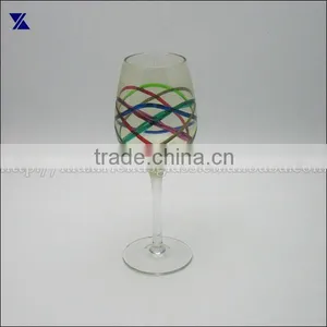 Clear Glass Goblet With Hand Print Decal thumbnail-1
