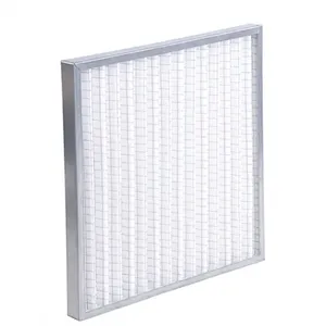 Customized Dimension Synthetic Fiber Madia Panel Pleated Pre Aluminum Frame System Air Washable Metal Filter for HVAC System thumbnail-1