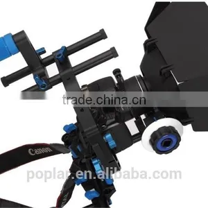 Poplar High Quality Dslr Rig Kit Support Mount Rig+Hand Grip+Follow Focus+Matte Box+C Shape Support +Top Handle For DV thumbnail-2