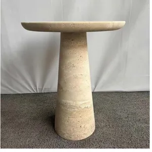 Dining Room Furniture Travertine Top Dining Table Luxury Modern Marble Dining Table Travertine Round Dining Table thumbnail-2