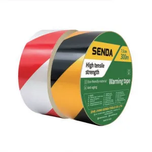 High Tensile Strength Warning Tape, Red-White/Black-Yellow Reflective Safety Barrier Tape thumbnail-1