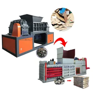 Waste Plastic Foam Crusher Industrial Cardboard Shredder And Baling Machine Line EPC thumbnail-1