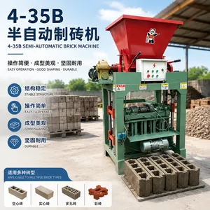 QT4-35 Semi Automatic Cement Hollow Block Making Machine Multifunctional Concrete Paver Brick Maker ISO CE Factory Supply thumbnail-1