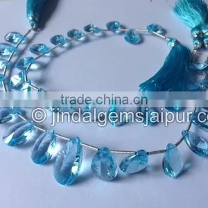 Top Grade AAA Sky Blue Topaz Double Concave Cut Pear Beads thumbnail-1