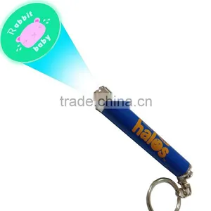 Led Unique Design Logo UV Key Chain to Advertising Led Projector Keyring thumbnail-1