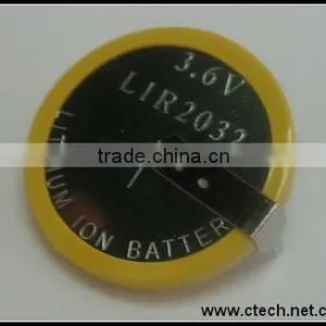 3.6v Li-ion Rechargeable Battery Lir2032 thumbnail-1