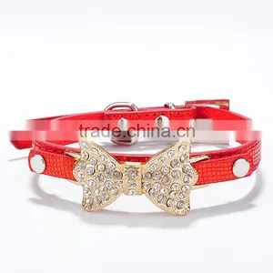 Wholesale Serpentine Pet Collar Diamond Gold Bowknot Pet Collar thumbnail-5