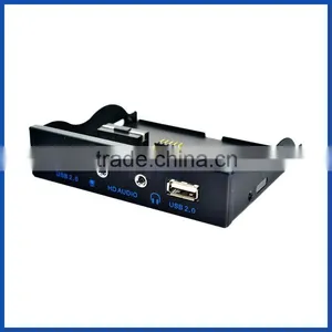 New 3.5" Floppy Bay Internal 9Pin to 2 Port USB 2.0 HUB and HD Audio 3.5-in PC Floppy Front Panel thumbnail-1