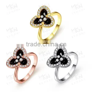 New Design Wholesale High Quality 18K Plated Flower Micro Pave Ring thumbnail-1