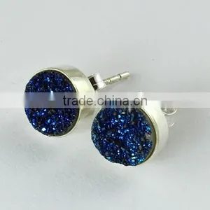 Exotic Druzy 925 Sterling Silver Earring thumbnail-1