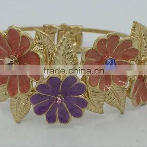 Spring Enamel Flower Crystal Rhinstone Lovely Bangles thumbnail-1