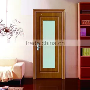 Moisture Proof Bathroom Wooden Swing Door With Frosted Glass thumbnail-2
