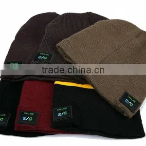 2015 Hot High Quality Wholesale Girls Males Knit Slouchy Beanie Bluetooth Cap Quality Choice thumbnail-2