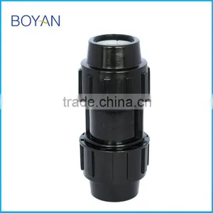 Plastic Quick Pipe Fitting Black PP Compression Coupling thumbnail-1